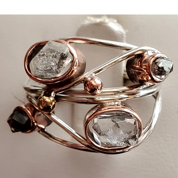 Genuine Herkimer Diamond Ring Size 8